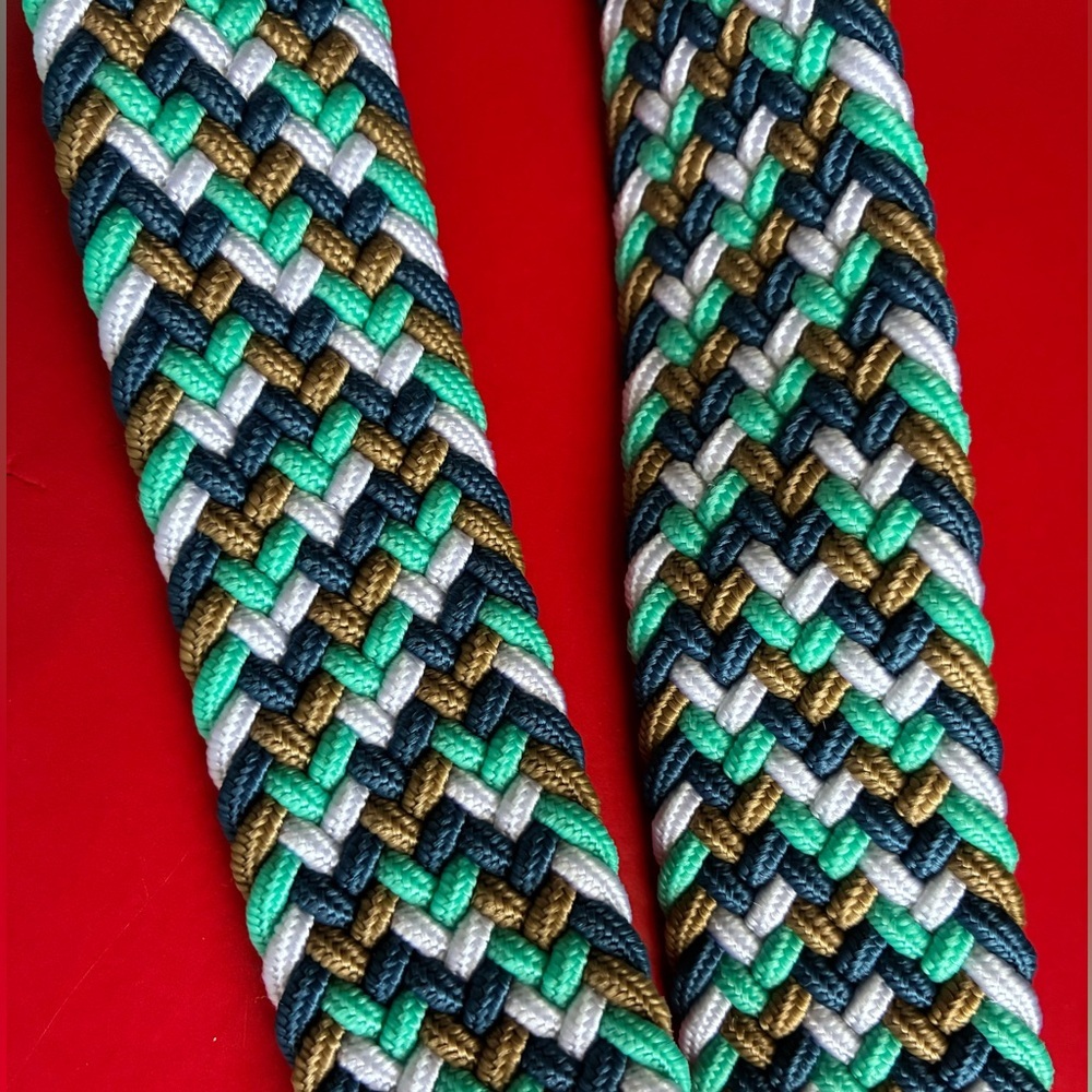 NIKE Belt,Nike Multicolor Braided Belt with Black Leather - Picture 9 of 11